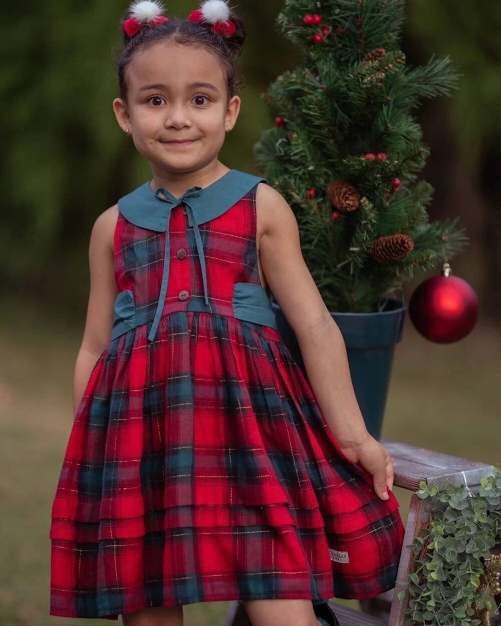 Camille & Leah Plaid Dress w/ Shorts Size 3T
